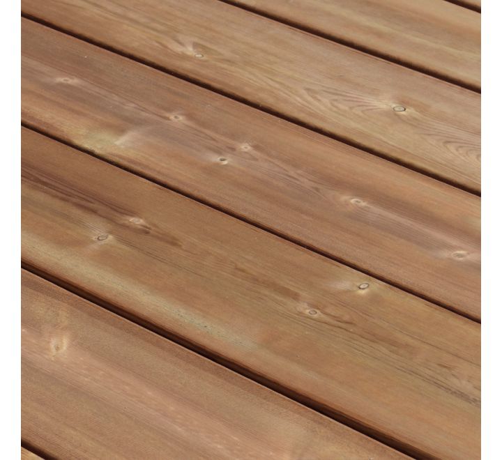 Paquet de 5 lames terrasse pin marron lisse 27x145mm 3,30m